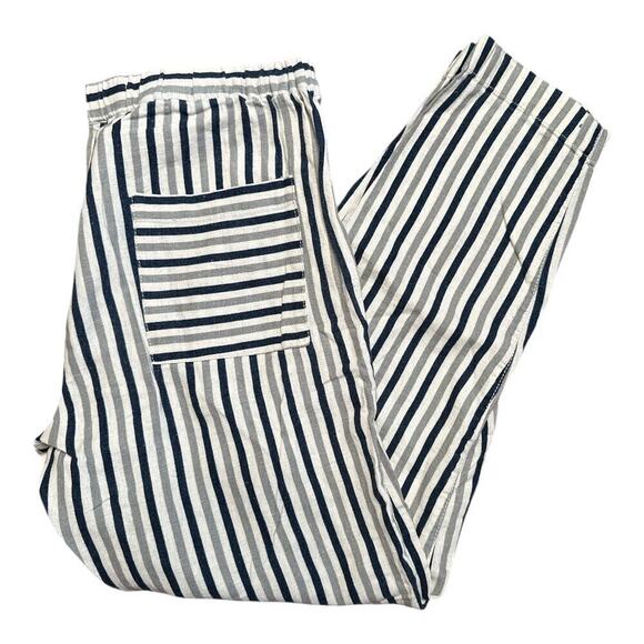 Mango Cream Navy Gray Stripe Lightweight Pants Women's Size XXS - Picture 3 of 6